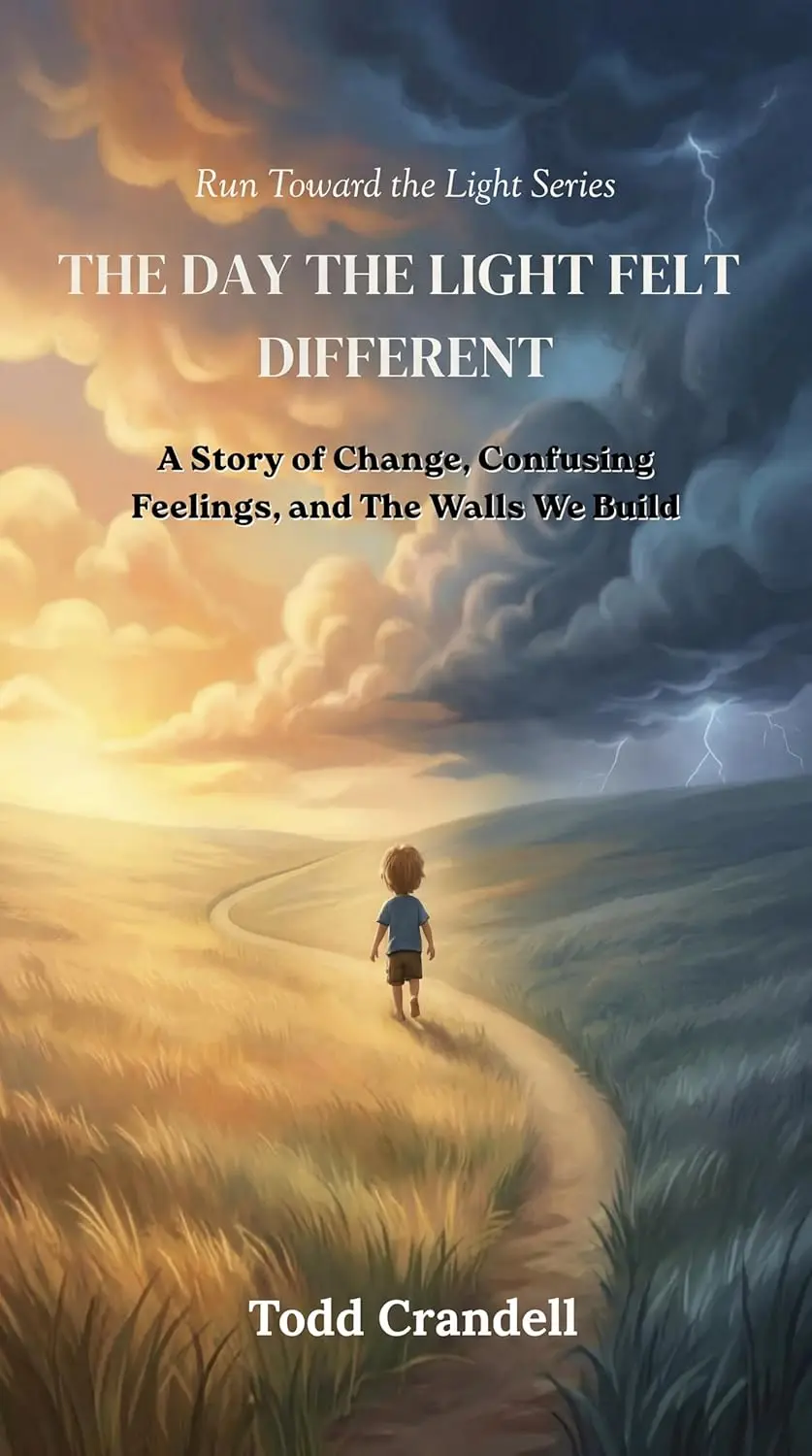 Cover art for todd crandell's childrens book called "the day the light felt different"